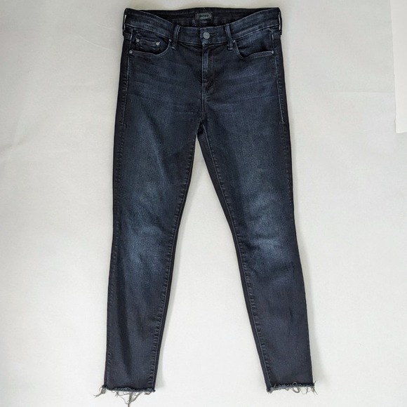 MOTHER Denim - Mother Jeans Looker Ankle Fray Womens 26 Blue Hey Good Lookin Skinny Raw Hem